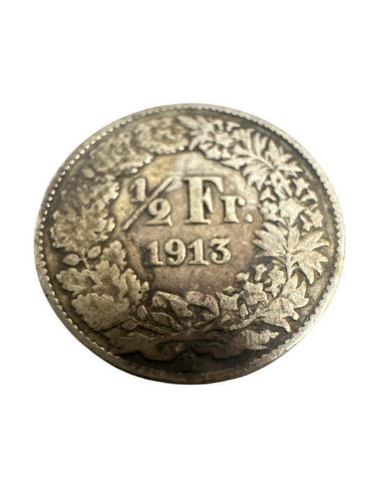 1/2 Franken Schweiz, 1913, Helvetia - Schweizerische Eidgenossenschaft, Silber
