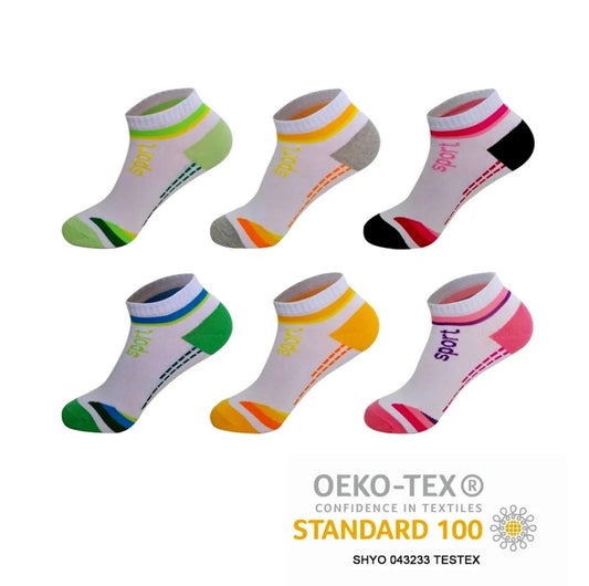 12 Paar Damen Sport Socken Sneaker Füsslinge weiß Gr. 35-38